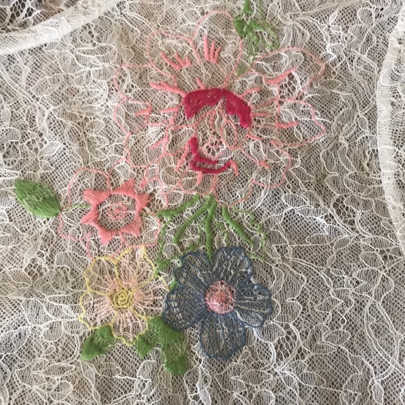 ZARA SHEER LACE TOP WITH EMBROIDERED FLOWERS SIZE M NEW WITH TAG - Picture 3 of 8